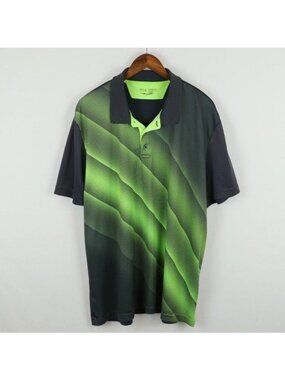 Fila Sport Men's Extra Large Gray & Green Short Sleeve Tech Polo Shirt